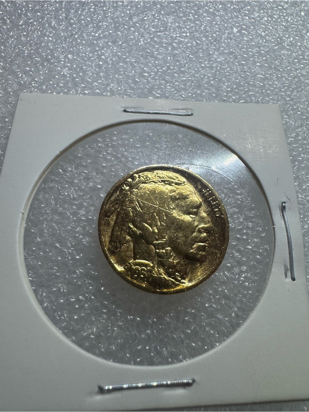 1937 Philadelphia Gold Plated Buffalo Nickel Coin